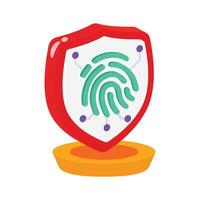 A well designed 3d style icon showing cybersecurity shield vector