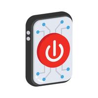 A customizable 3d style icon of mobile off vector