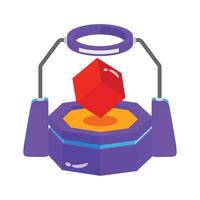 An editable icon of 3d technology designed in unique style vector