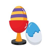 A customizable icon of egg stand designed in 3d style vector
