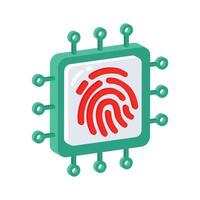 Latest 3d style icon showing biometric chip technology vector