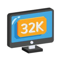 A well crafted 3d style icon showing smart lcd vector