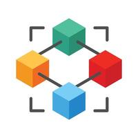 Creatively designed 3d style icon showing blockchain technology vector