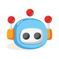 Easy to edit 3d style icon showing bot head vector