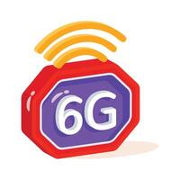 A captivating 3d style icon showing 6g technology connection vector