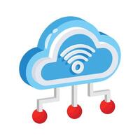 Smart cloud icon creatively designed in 3d style vector