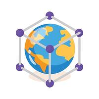 Ready to use 3d style icon of global networking technology vector