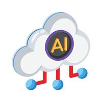 Have a look at this 3d icon showing ai cloud connection vector