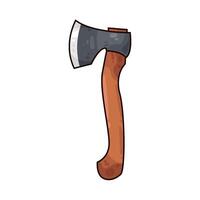 axe with a strong wooden handle vector