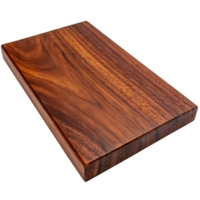 A fine mahogany wood surface with a glossy finish featuring intricate grain patterns and a warm tone photographed on a Transparent Background png