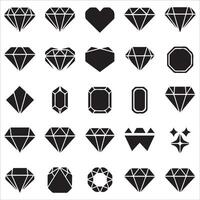 Set of diamonds line icons style. Gemstone diamond collection. precious crystal stones. Diamond icons editable stock for mobile and web designs. Rich symbols collection isolated on white background. vector