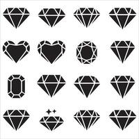 Diamond icon set. Different shapes of diamond. vector