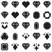 Set of diamonds line icons style vector