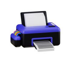 Printer icon 3d render concept of printing machine, printing device for paper printing icon illustration png