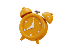 Alarm clock icon 3d render concept of hour timer clock, alert clock, reminder clock icon illustration png
