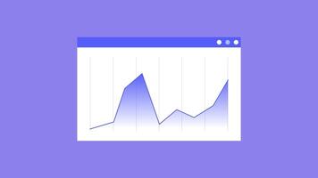 Line graph displayed in a browser window, ideal for data analysis, online presentations, stock market trends, web analytics concept. video