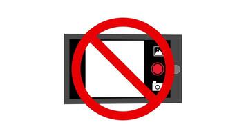phone warning camera screen suitable for illustrating phone off, no connection, disable features concepts. video