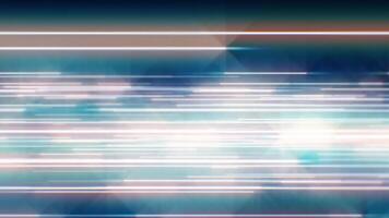 Abstract background with bright horizontal lines emitting rays of light. Futuristic digital motion graphics video