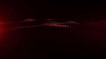 Abstract digital pink dynamic waves emitting bright rays of particle light with light background of motion lights, data flow, cyber technology. 3D rendering. Seamless looping 4k video
