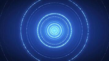Abstract futuristic cyber world scene, sci-fi particle tunnel, technology glowing surface, neon night scene, 4K digital science animation, virtual reality concept. video
