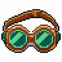 Retro Pixel Art Steampunk Goggles Illustration vector