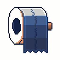 Pixel Art Toilet Paper Roll Design in Retro 8bit Style vector