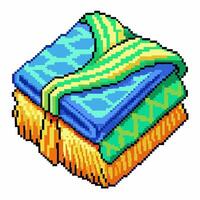 Colorful Pixel Art Stack of Folded Towels in Retro Style vector