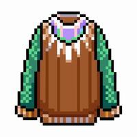 Retro Pixel Art Sweater Design with Vibrant Colors and Unique Patterns vector