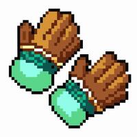 Pixel Art Retro Boxing Gloves Icon in Classic 8 Bit Style for Gaming Graphics vector