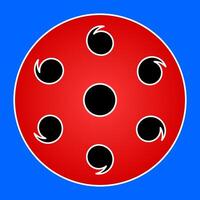 Ornate Red Circle Mandala - A bold red circular mandala with black and white ornamental details creating a striking contrast vector