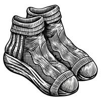 Vintage Hand Drawn Sneakers Illustration with Unique Texture and Pattern vector
