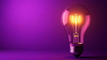A light bulb on a purple background photo