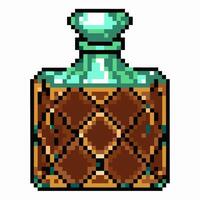 Vintage Pixel Art Potion Bottle with Gemstone Design in Retro Style vector