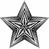 Intricate Geometric Star Illustration with Abstract Patterns vector