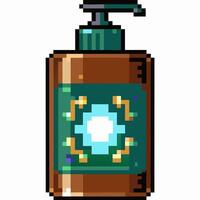 Retro Pixel Art Lotion Bottle Illustration for Gaming and Digital Art Projects vector