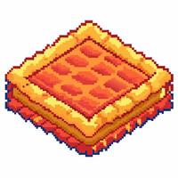 Retro 8 Bit Style Lasagna Illustration in Vibrant Pixel Art Design vector