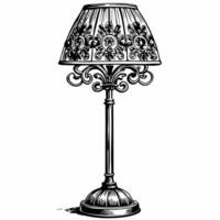 Vintage Ornate Table Lamp Illustration with Intricate Patterns vector