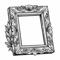 Ornate Vintage Floral Frame Illustration with Intricate Design Elements vector
