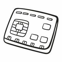 Hand Drawn Outline of a Smart Chip Card vector