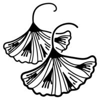 artistic ginkgo leaves illustration black and white floral pattern botanical design element vector