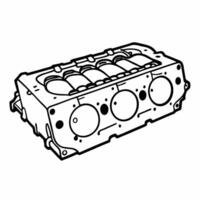 Detailed Line Art of Engine Block Design for Mechanics and Engineers vector