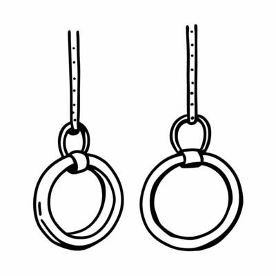 Gymnastic Rings Line Art Illustration for Fitness and Exercise Themes