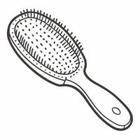 Illustration of a Simple Hairbrush with Bristles in Black and White vector