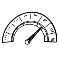 Hand Drawn Speedometer Gauge Illustration for Measurement and Progress Concepts vector