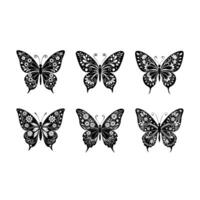 Butterfly with Floral Patterns Elegant Design vector