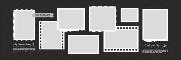 Mood Board Picture comics page grid layout abstract photo frames and digital photo wall template vector
