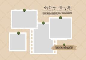 Blank Picture Collage photo frames set with text vector
