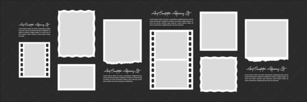 Design Pictures or photos frame collage layout abstract photo frames and digital photo wall template vector