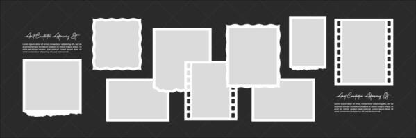 Design photos frame collage, page grid layout abstract photo frames and digital photo wall vector