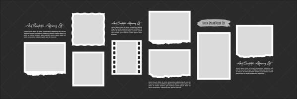 Mood board Picture page grid layout abstract photo frames vector